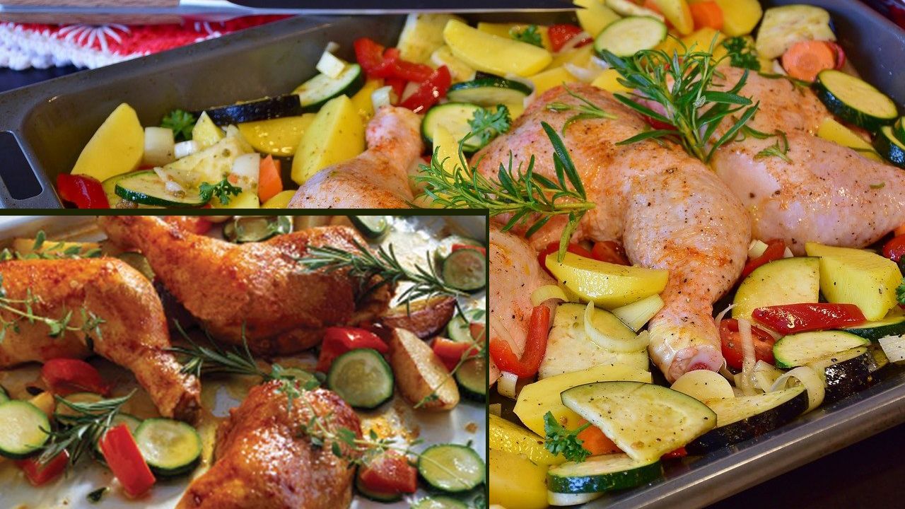 Pollo con vegetales al horno Pollo con vegetales al horno